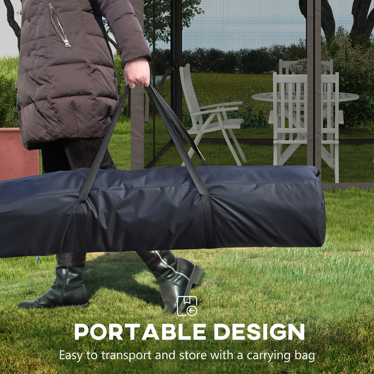 Metal Pop Up Gazebo Netting And Carry Bag 325cm Width x 325cm Depth - Velmora