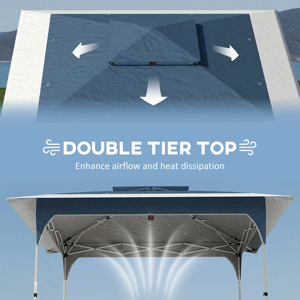 Metal Pop Up Gazebo Party Tent 285cm Width x 285cm Depth - Velmora