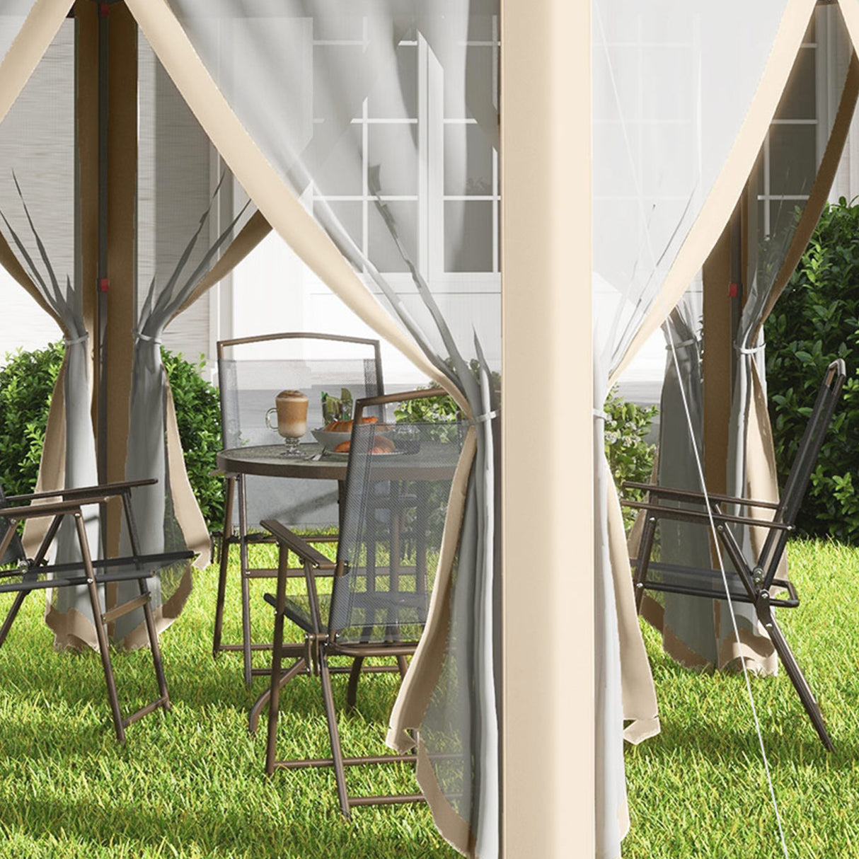 Metal Pop Up Gazebo Party Tent Canopy 405cm Width x 340cm Depth - Velmora