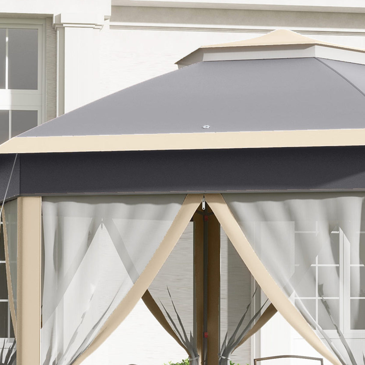 Metal Pop Up Gazebo Party Tent Canopy 405cm Width x 340cm Depth - Velmora