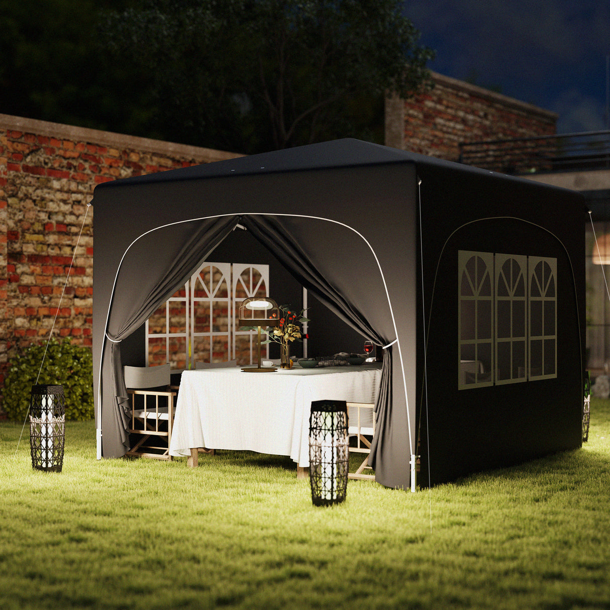 Metal Pop Up Gazebo Shelter 300cm Width x 300 Depth - Velmora
