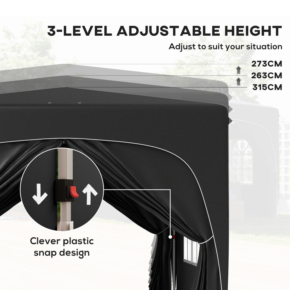 Metal Pop Up Gazebo Shelter 300cm Width x 300 Depth - Velmora