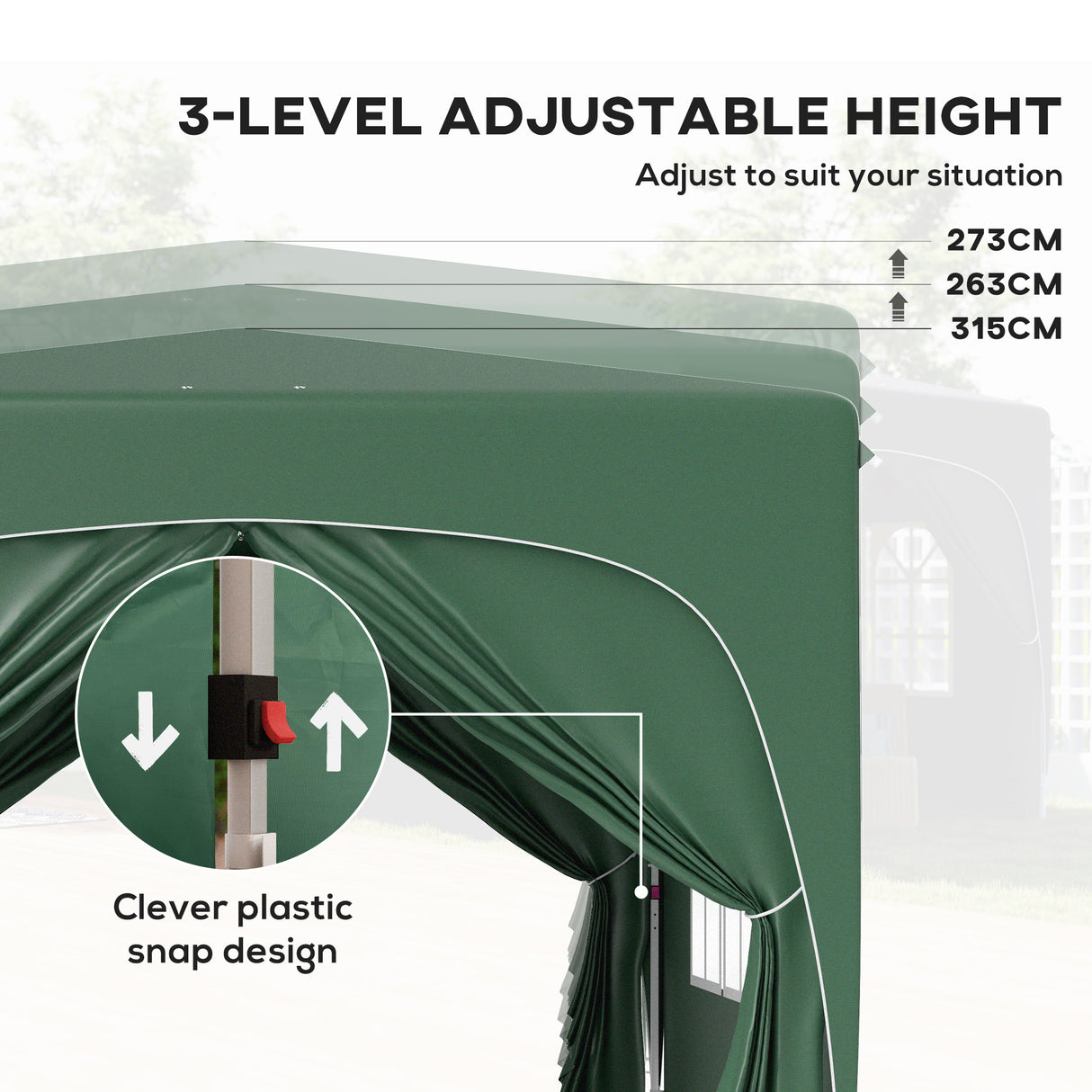 Metal Pop Up Gazebo Shelter 300cm Width x 300 Depth - Velmora