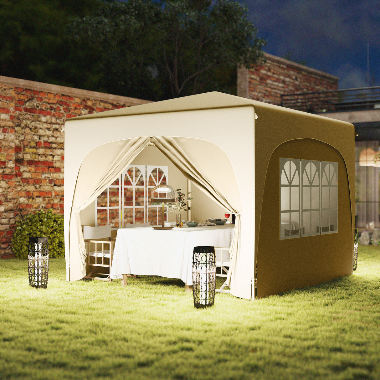 Metal Pop Up Gazebo Shelter 300cm Width x 300 Depth - Velmora