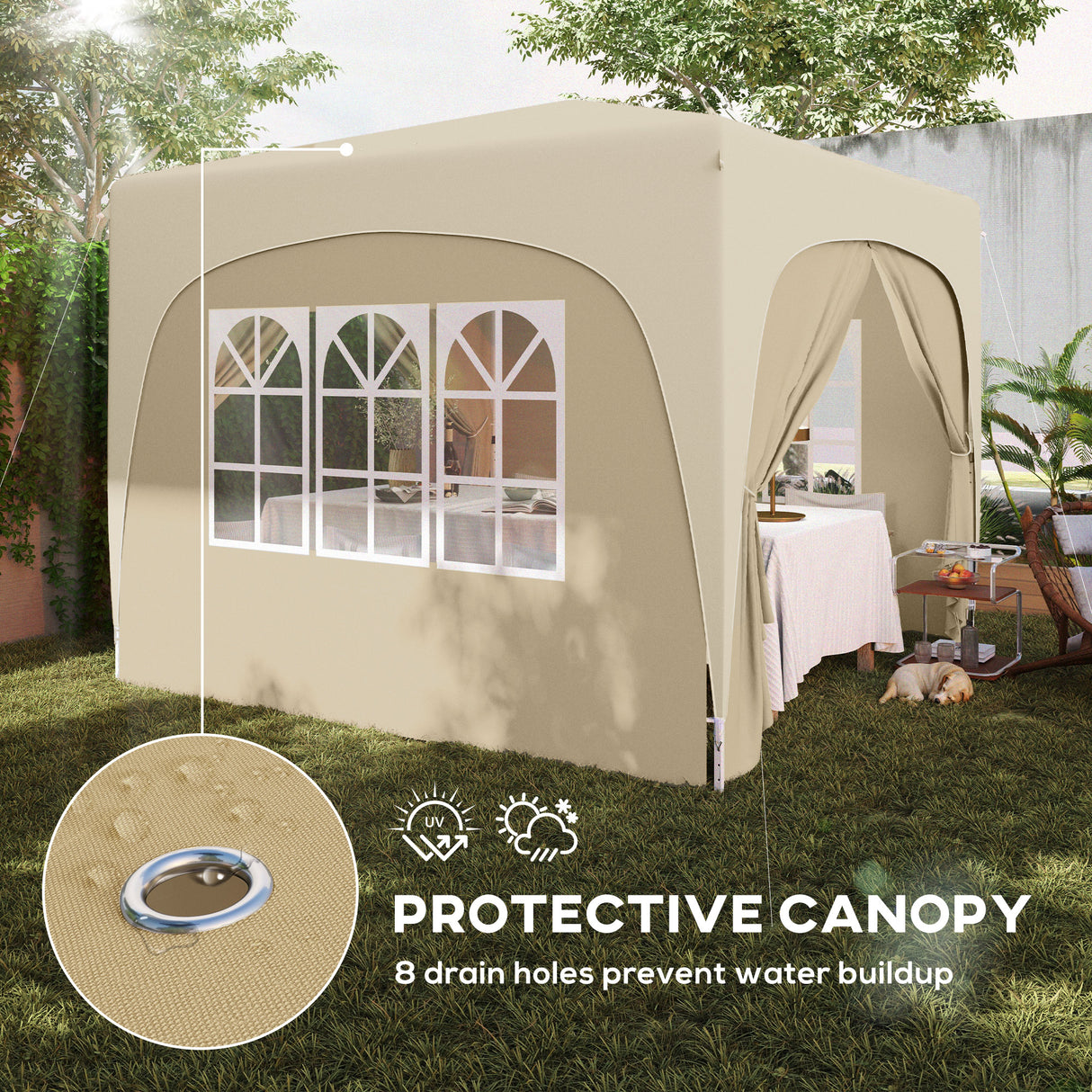 Metal Pop Up Gazebo Shelter 300cm Width x 300 Depth - Velmora