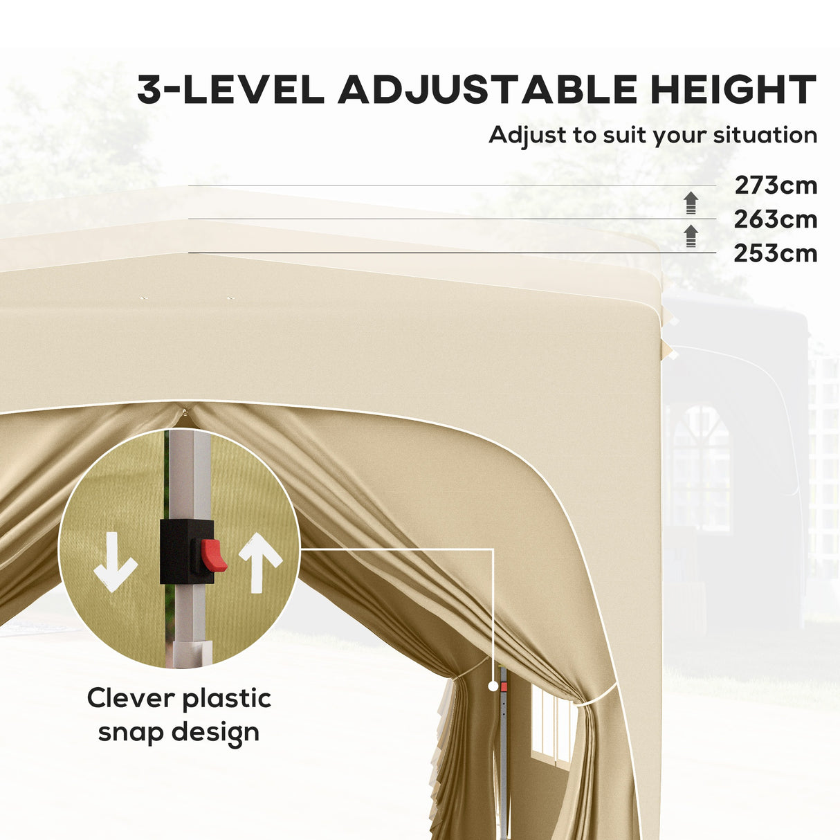 Metal Pop Up Gazebo Shelter 300cm Width x 300 Depth - Velmora