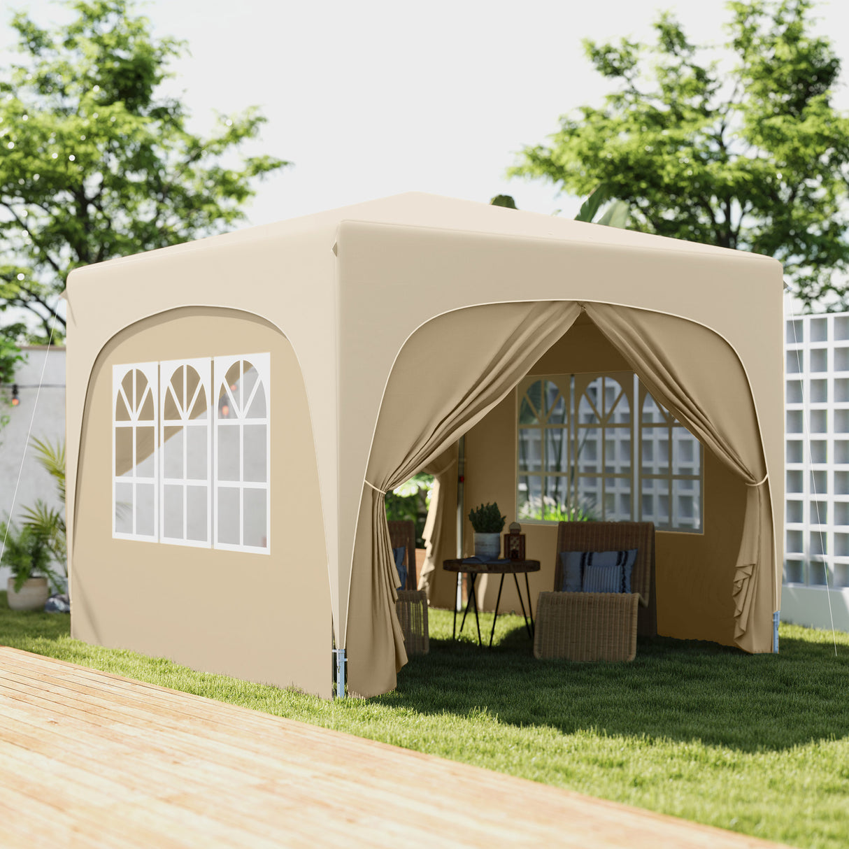 Metal Pop Up Gazebo Shelter 300cm Width x 300 Depth - Velmora