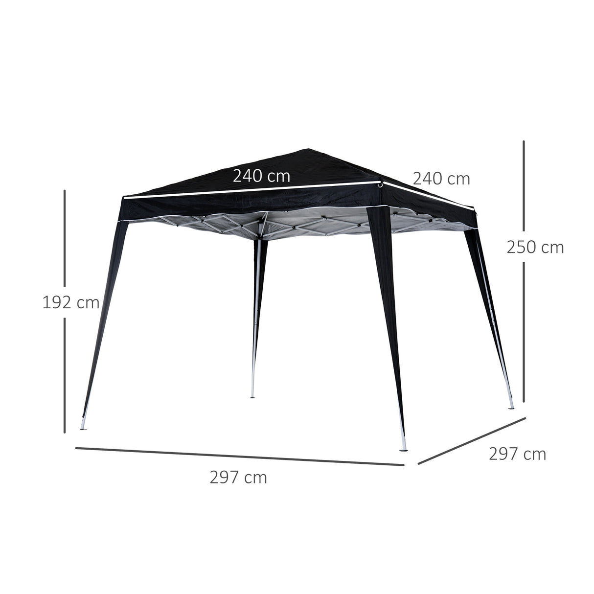Metal Pop Up Gazebo Tent 297cm Width x 297cm Depth - Velmora