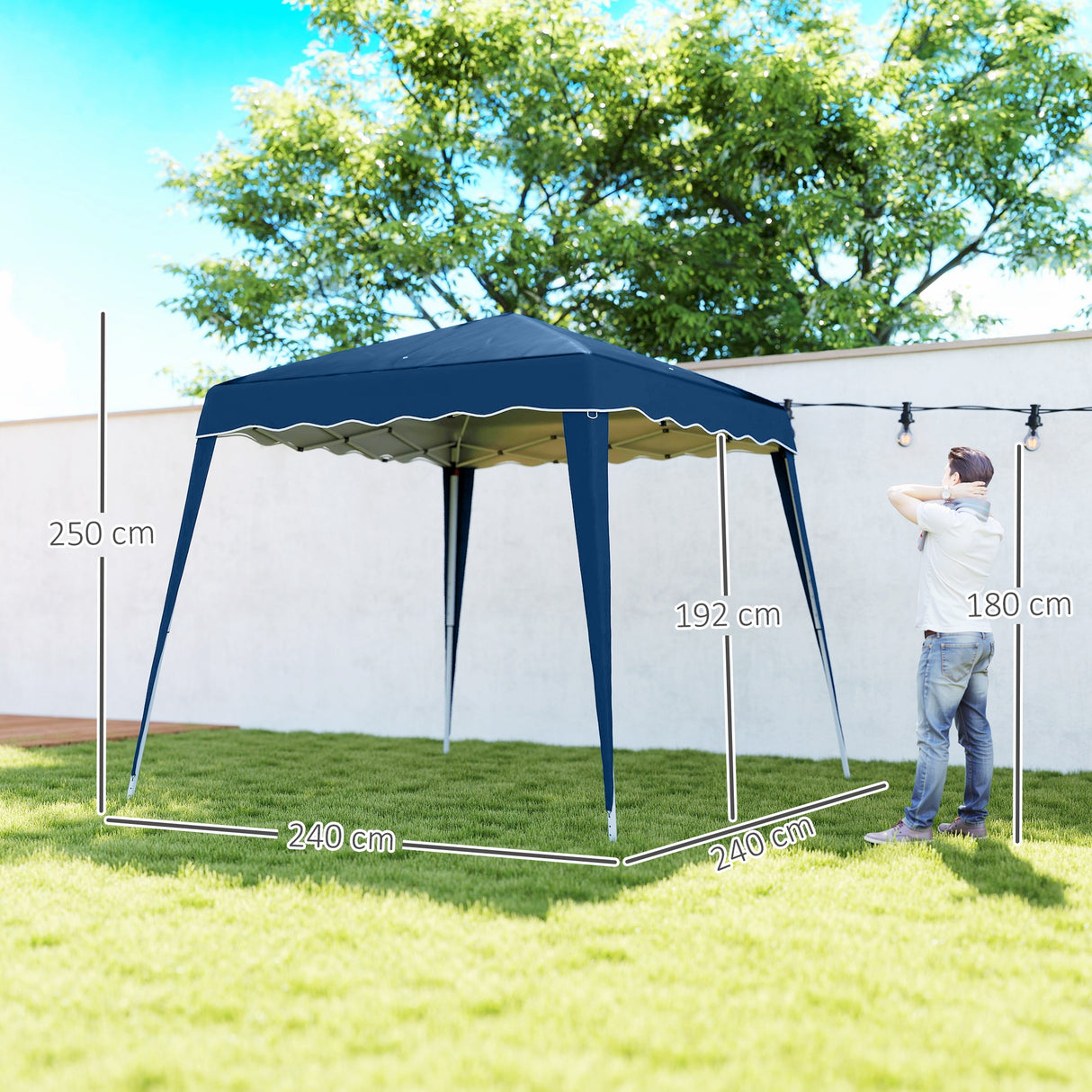 Metal Pop Up Gazebo Tent 297cm Width x 297cm Depth - Velmora