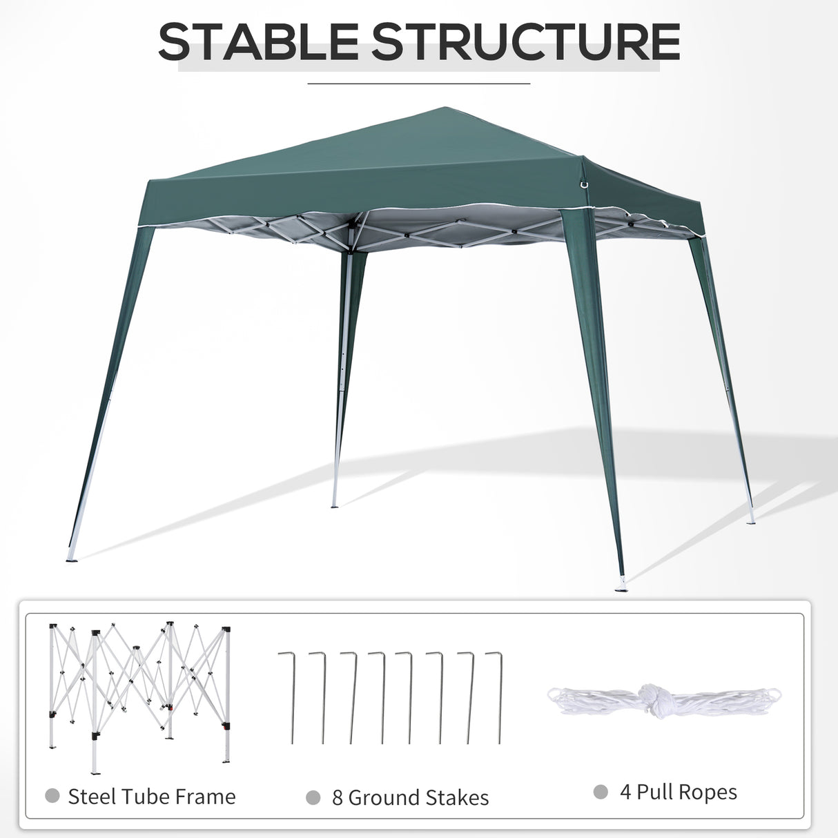 Metal Pop Up Gazebo Tent 297cm Width x 297cm Depth - Velmora