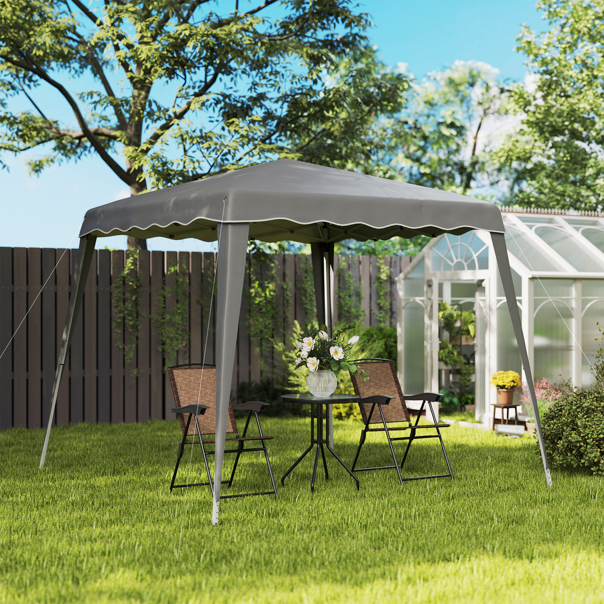 Metal Pop Up Gazebo Tent 297cm Width x 297cm Depth - Velmora