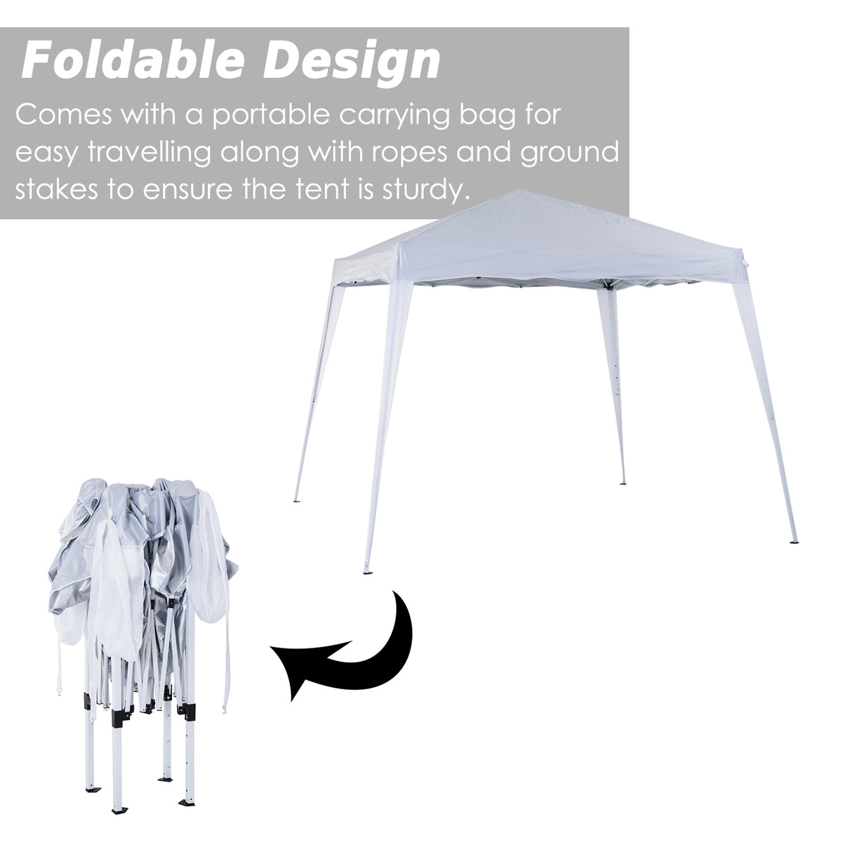 Metal Pop Up Gazebo Tent 297cm Width x 297cm Depth - Velmora