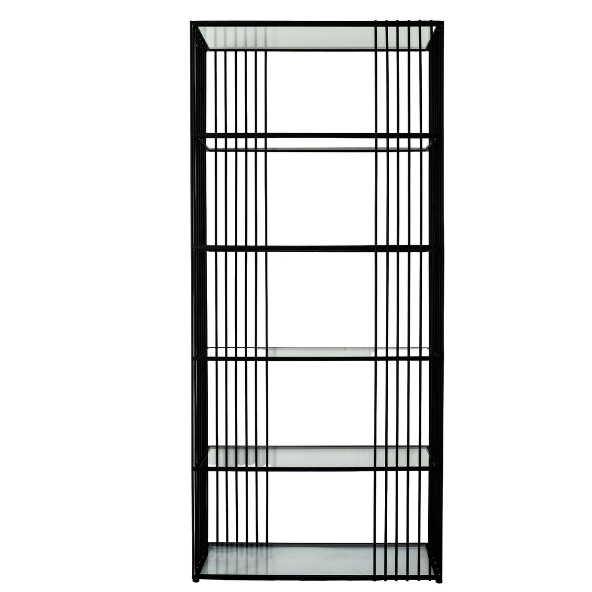 Metal Shelving Unit 80cm Wide With Glass Shelves - Alto