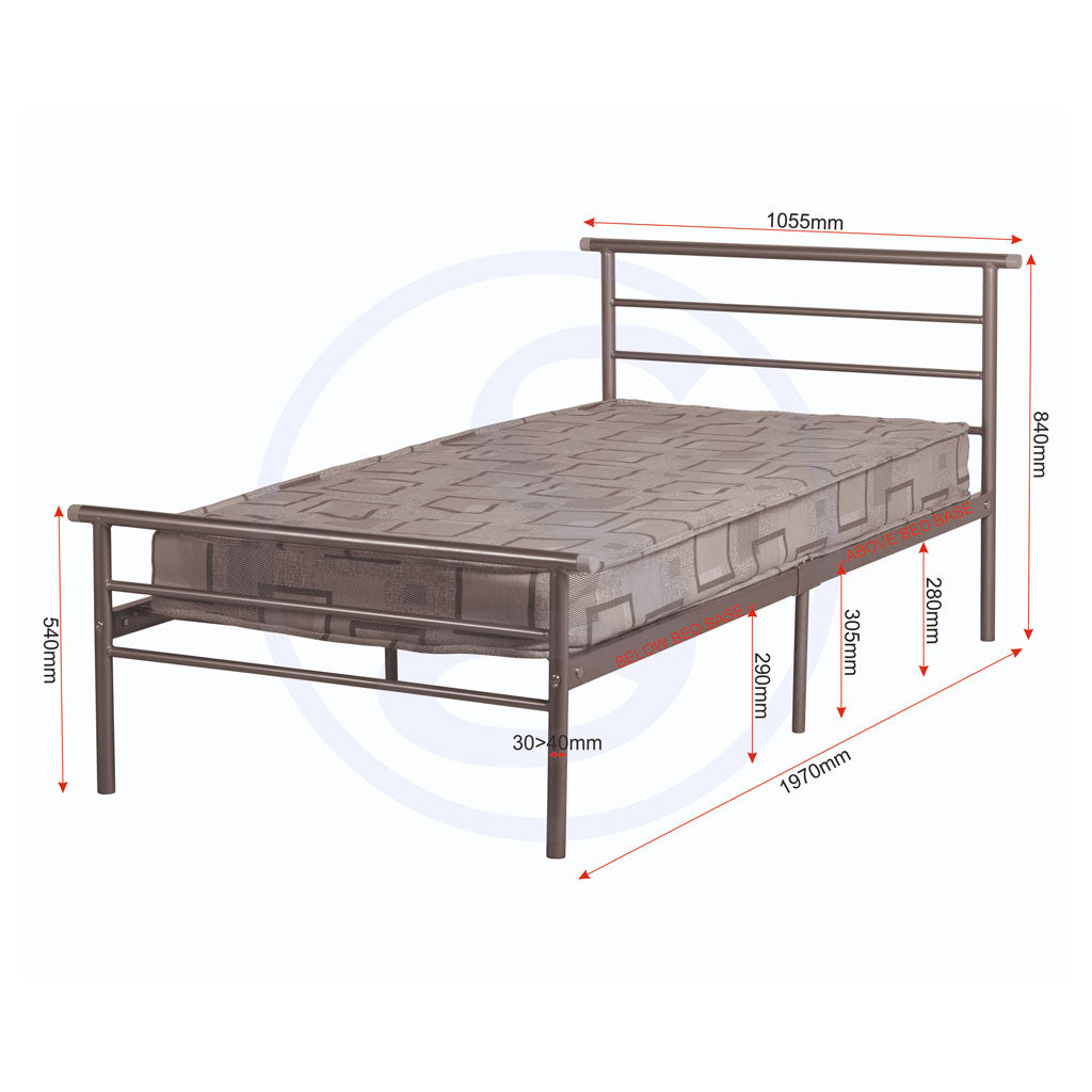 Metal Single Bed - Orion