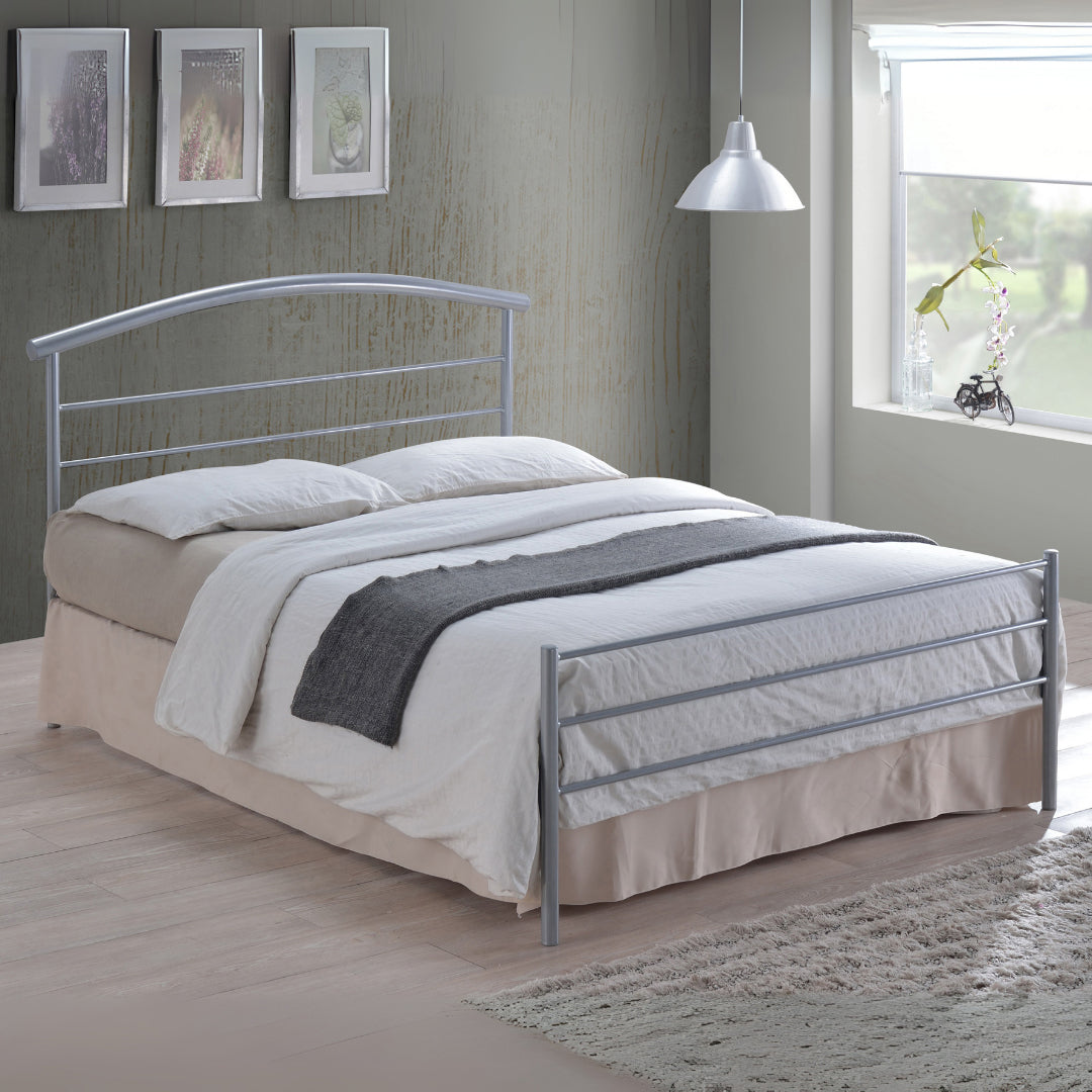 Metal Single Bed With Sprung Slatted Base - Brennington