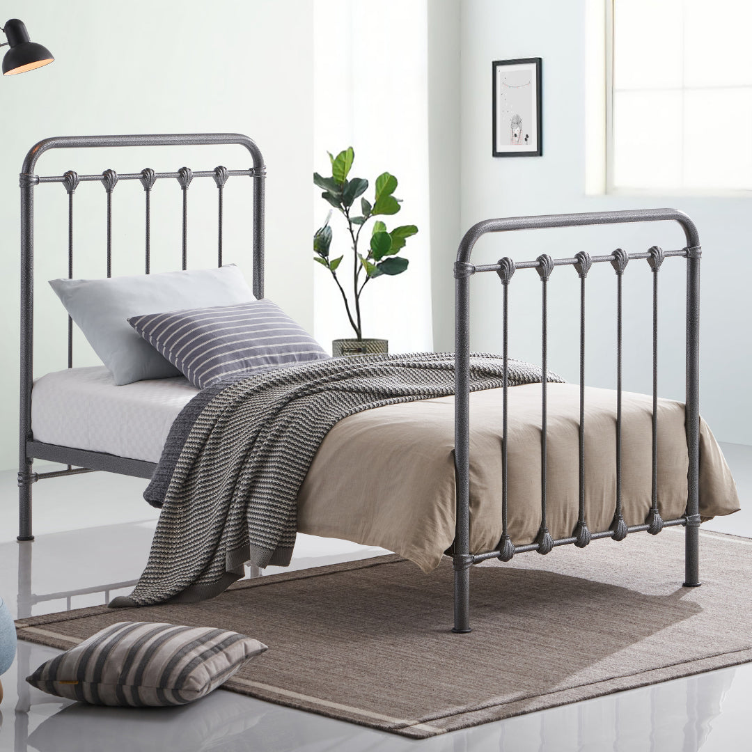 Metal Single Bed With Sprung Slatted Base - Havana
