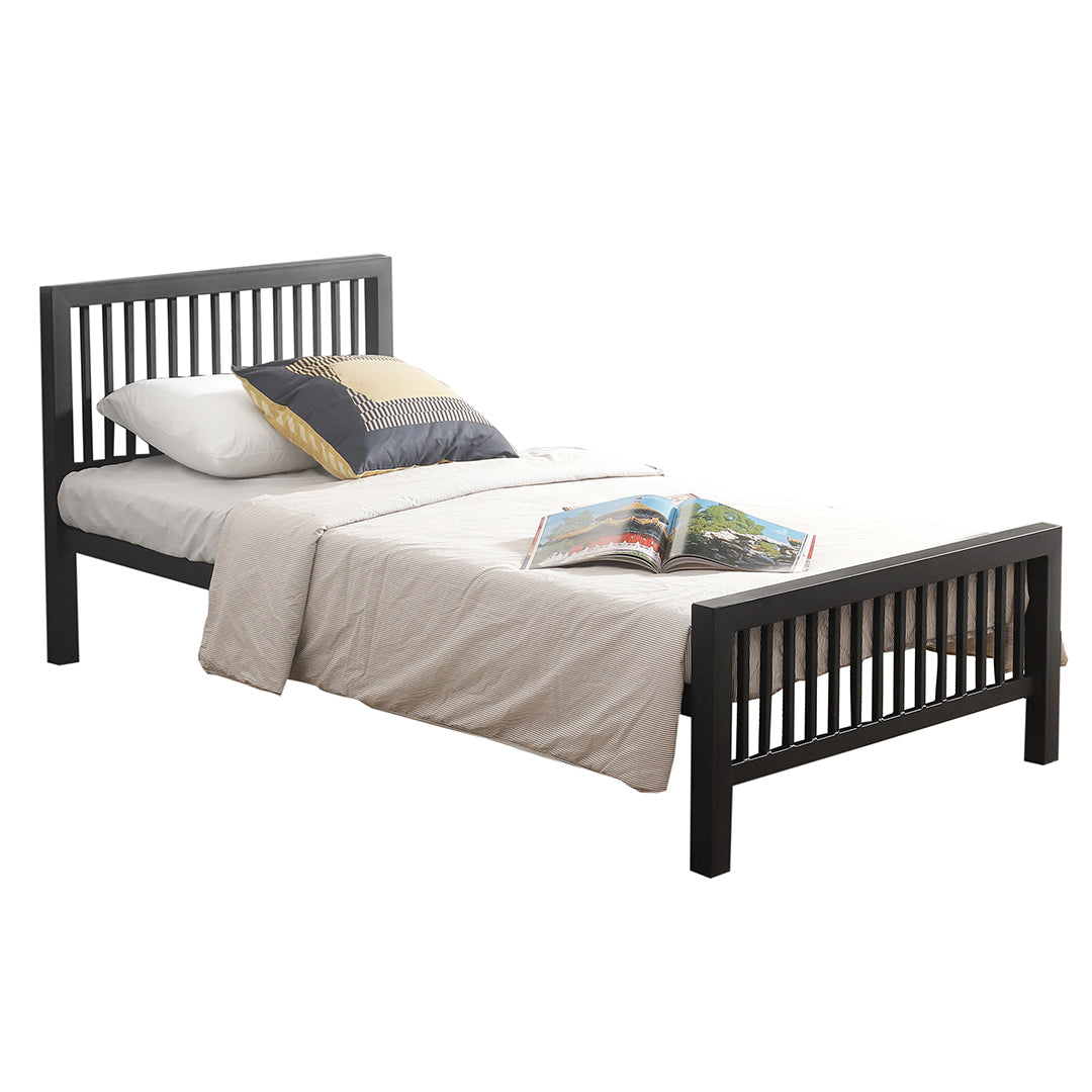 Metal Single Bed With Sprung Slatted Base - Meridian