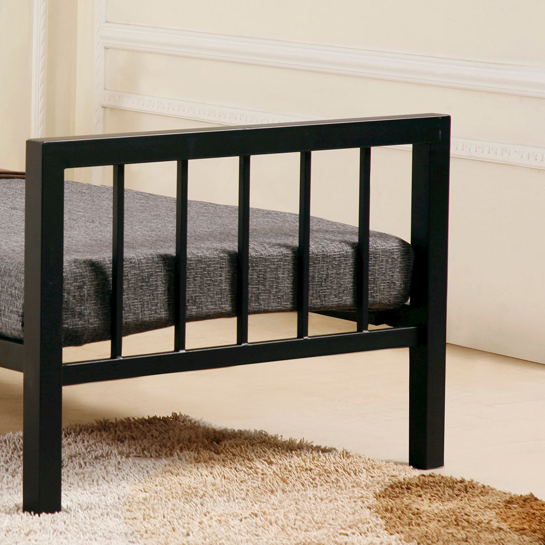 Metal Single Bed With Sprung Slatted Base - Metro