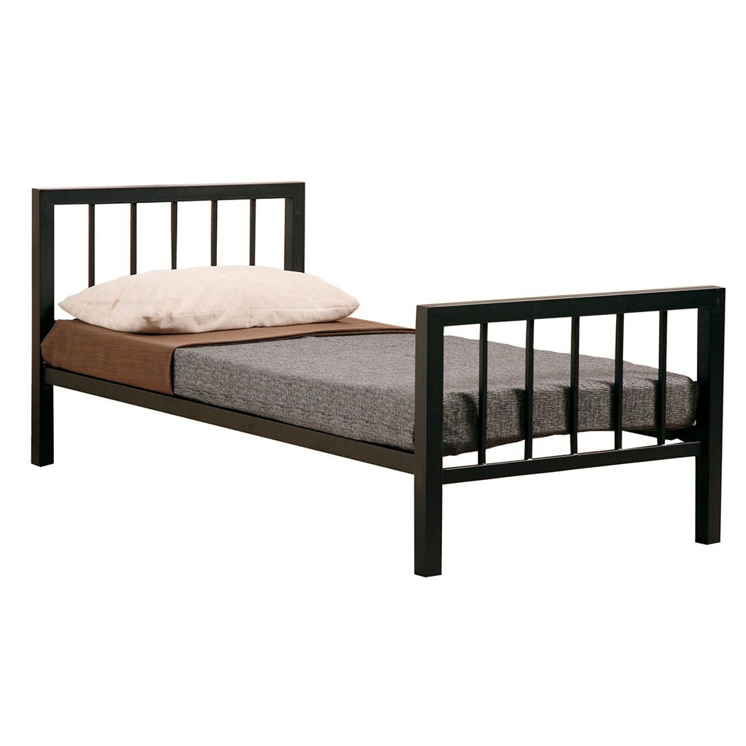 Metal Single Bed With Sprung Slatted Base - Metro