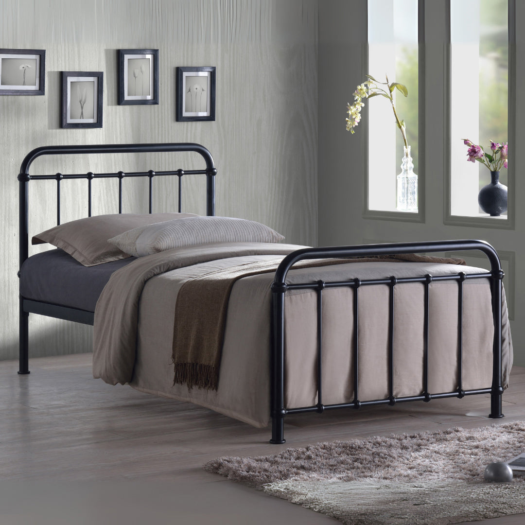 Metal Single Bed With Sprung Slatted Base - Miami