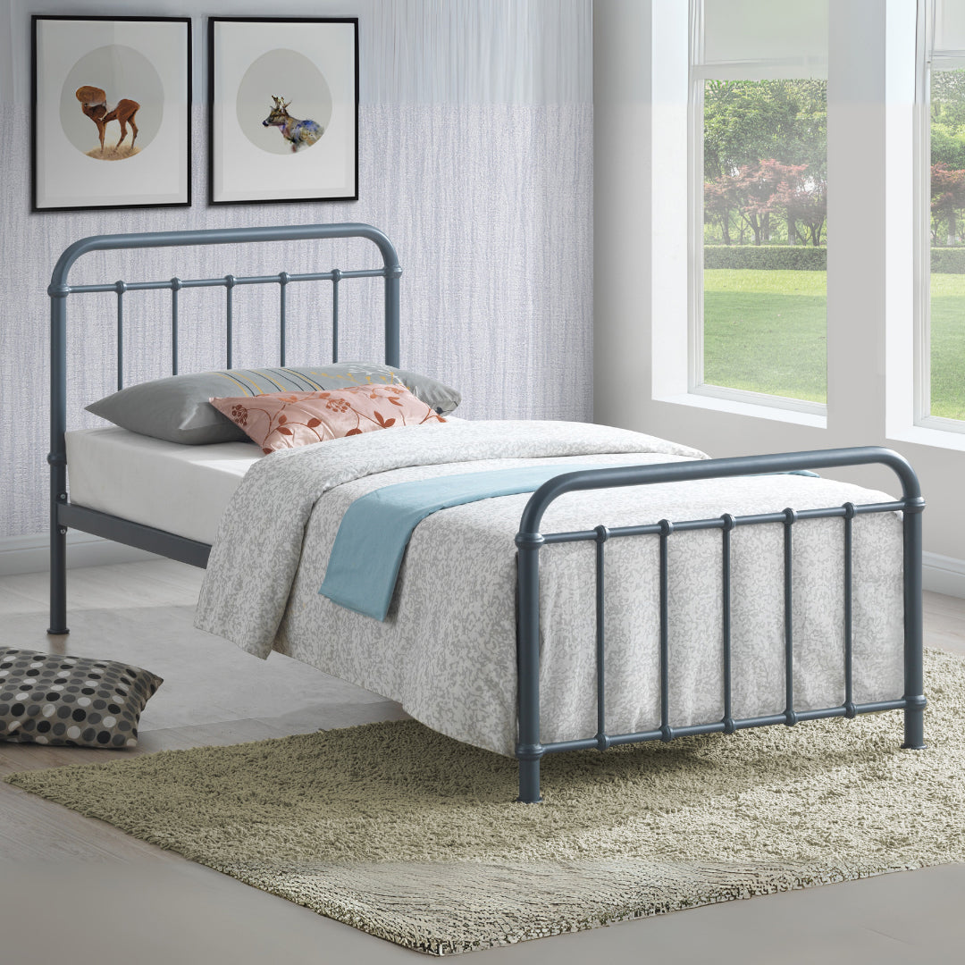 Metal Single Bed With Sprung Slatted Base - Miami