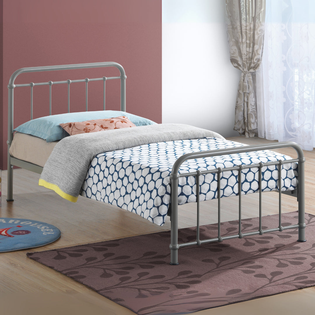 Metal Single Bed With Sprung Slatted Base - Miami