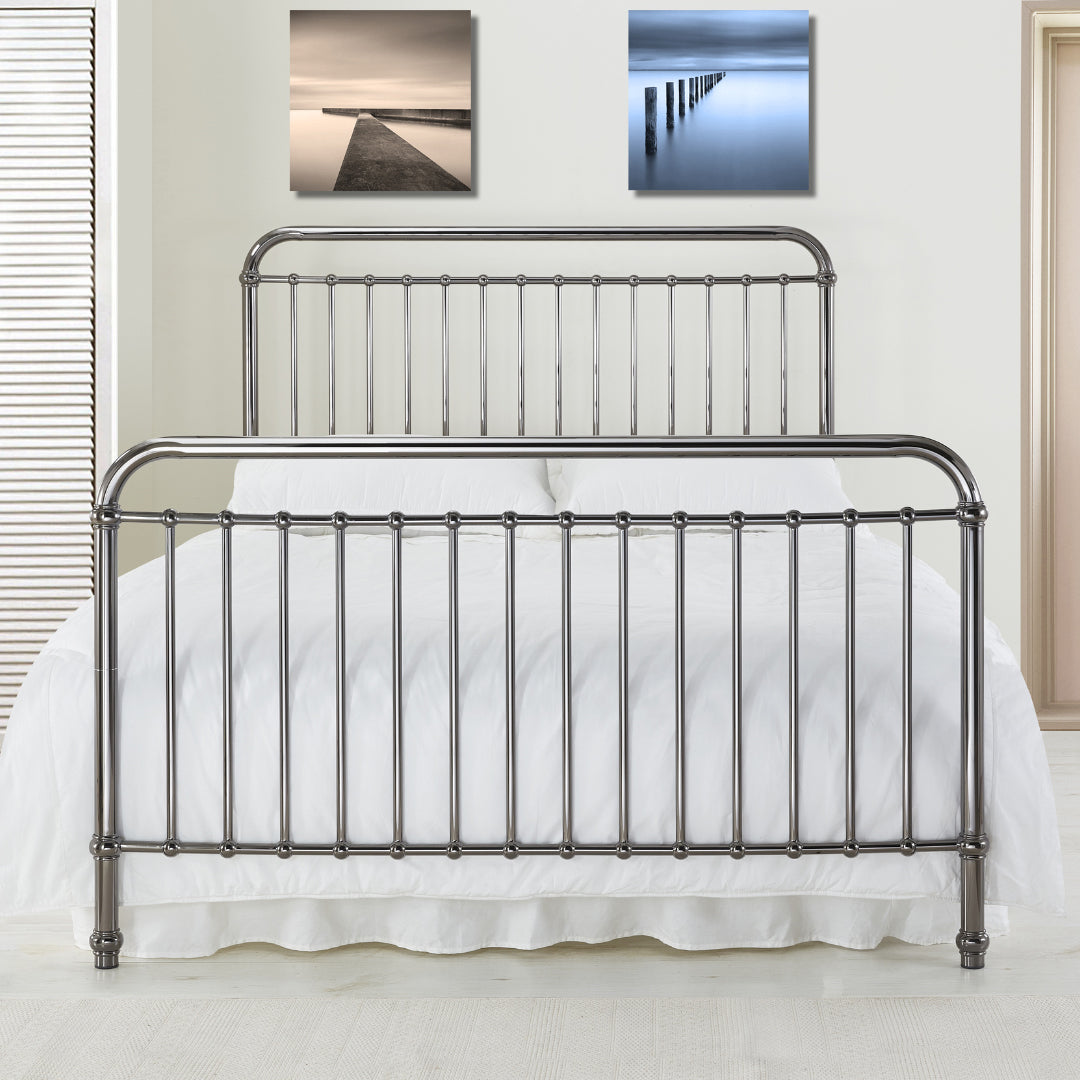 Metal Single Bed With Sprung Slatted Base - Rose