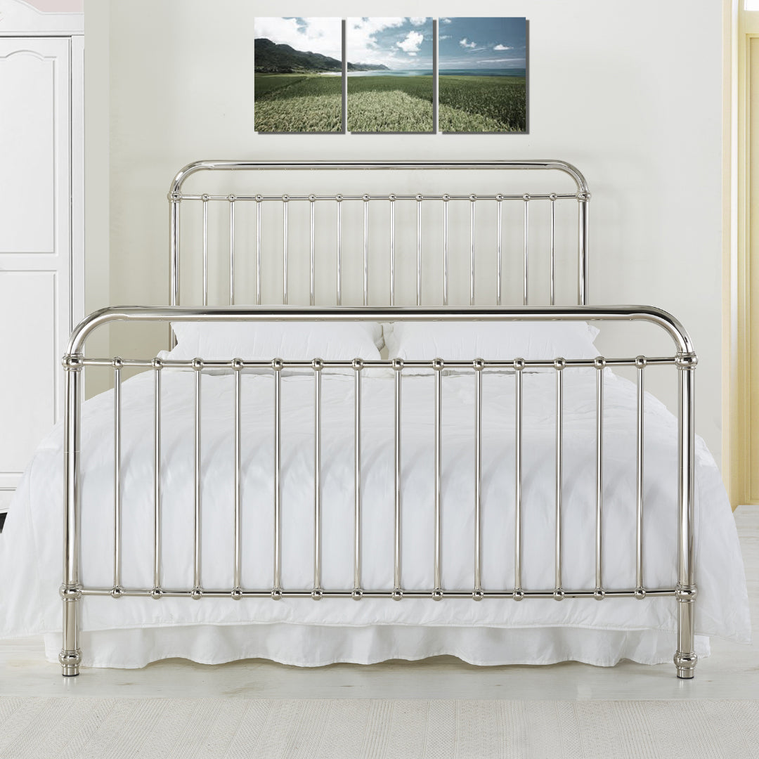 Metal Single Bed With Sprung Slatted Base - Rose