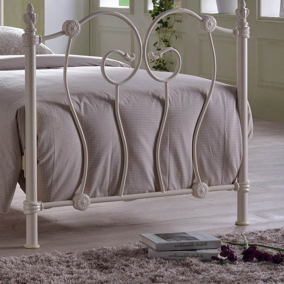 Metal Single Bed Victorian Style With Sprung Slatted Base - Inova