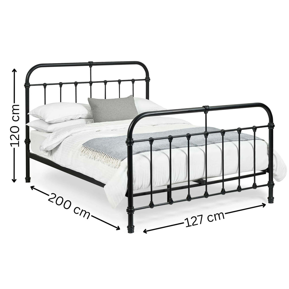 Metal Small Double Bed - Logan