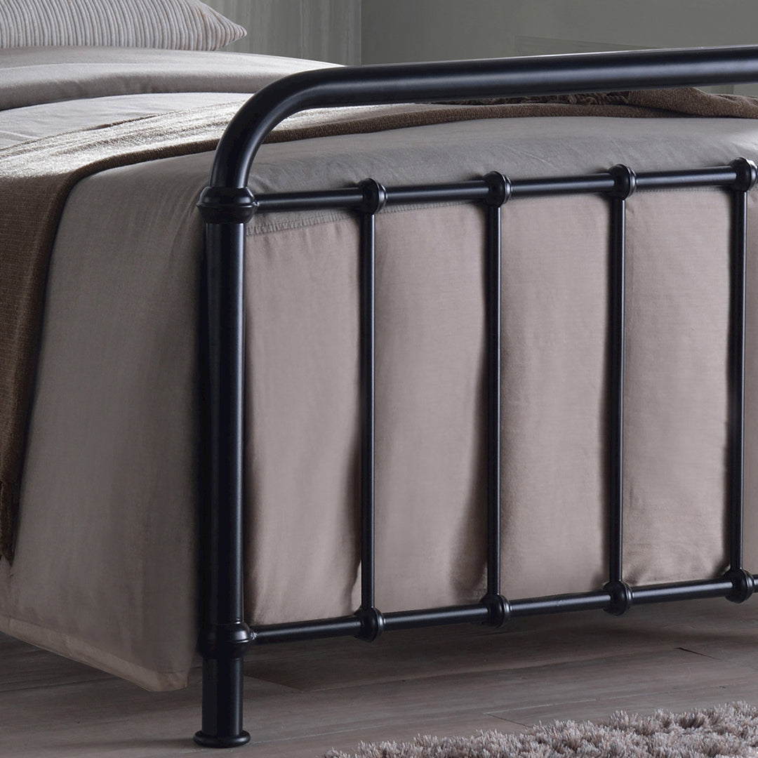 Metal Small Double Bed With Sprung Slatted Base - Miami