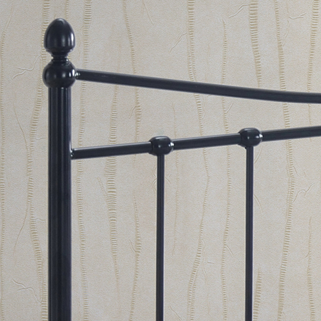 Metal Small Double Bed Victorian Style With Sprung Slatted Base - Alderley