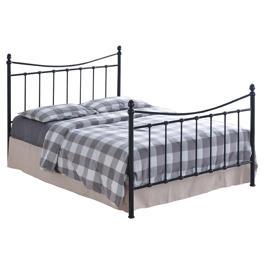 Metal Small Double Bed Victorian Style With Sprung Slatted Base - Alderley