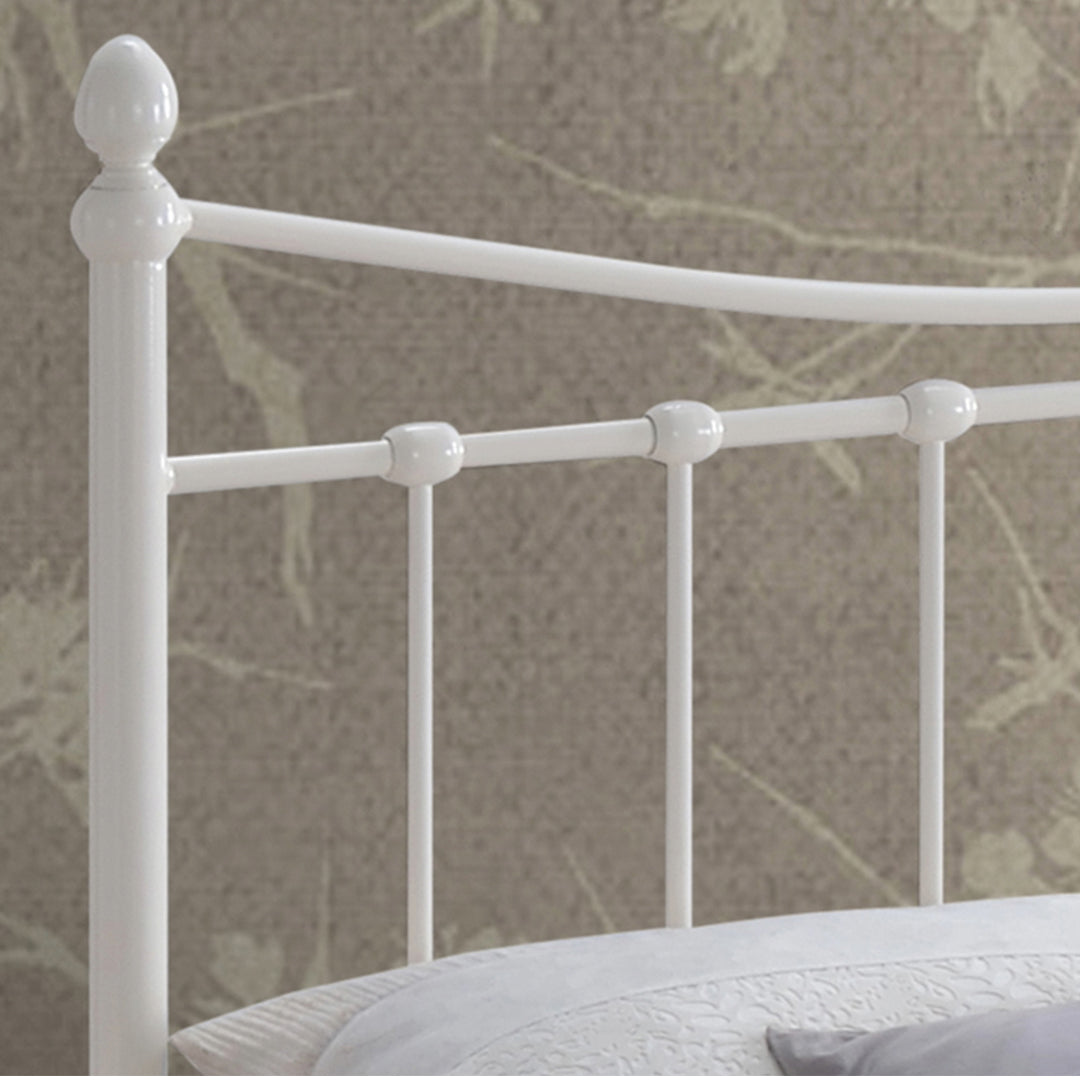 Metal Small Double Bed Victorian Style With Sprung Slatted Base - Alderley