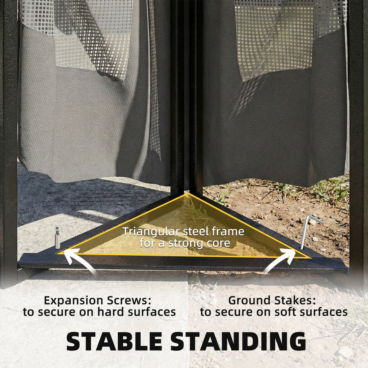 Metal Softtop Gazebo 330cm Width x 330cm Depth With Mosquito Netting - Velmora