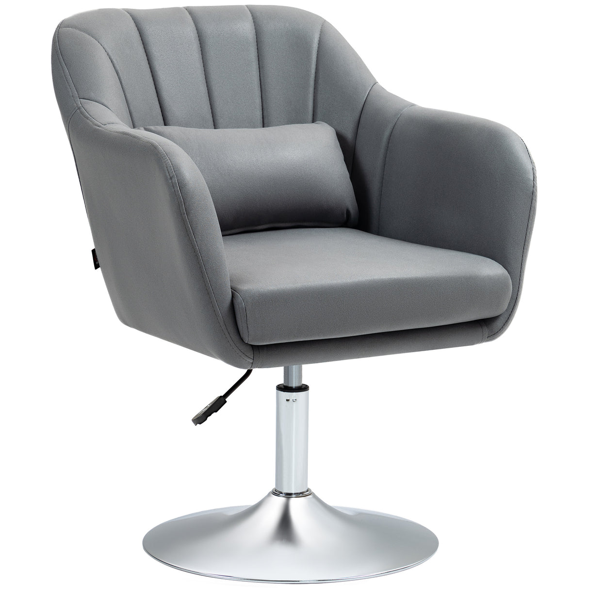 Microfibre Fabric Accent Chair 60cm Wide With Adjustable Height - Velmora