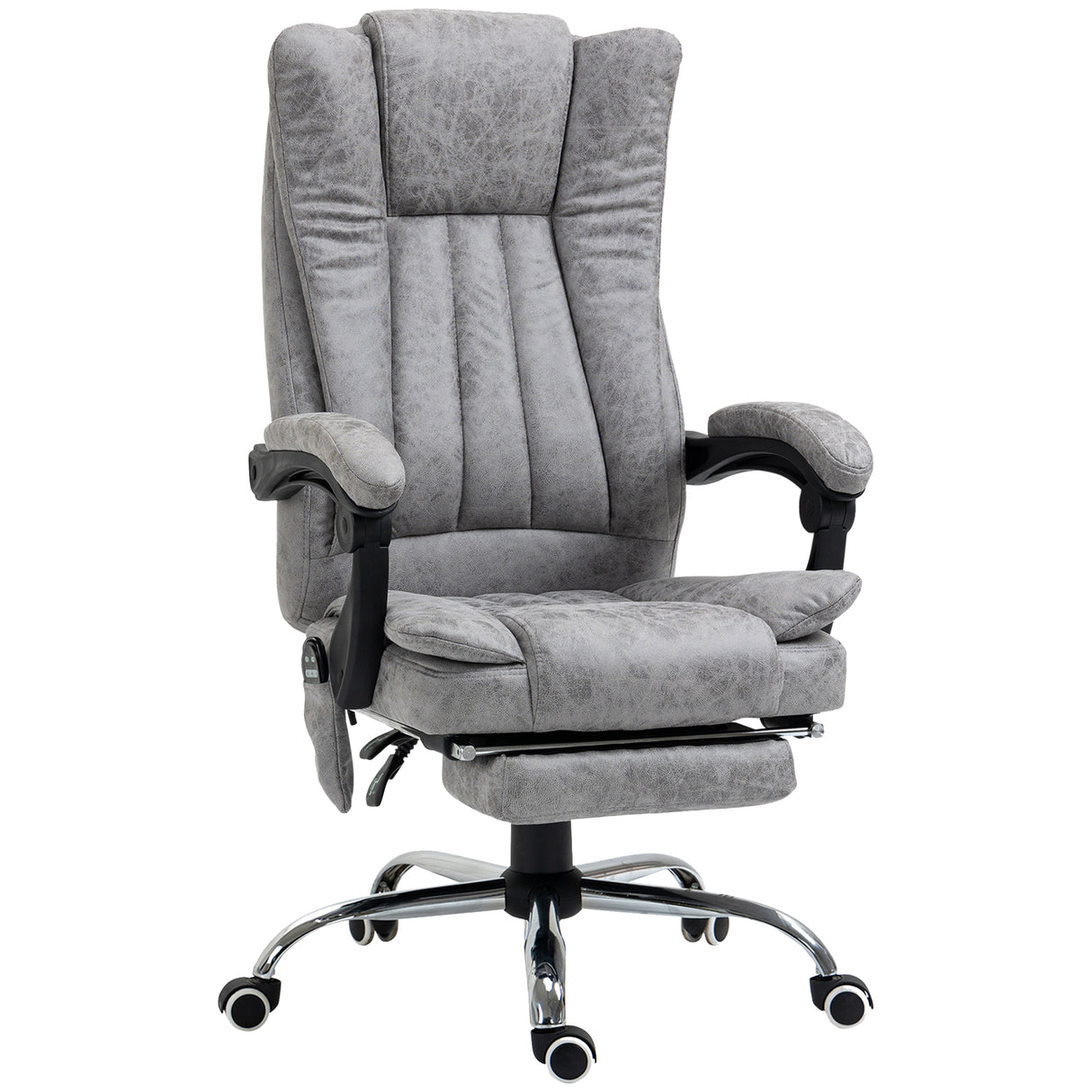 Microfibre Fabric Home And Office Chair 62cm Wide With Footrest - Velmora