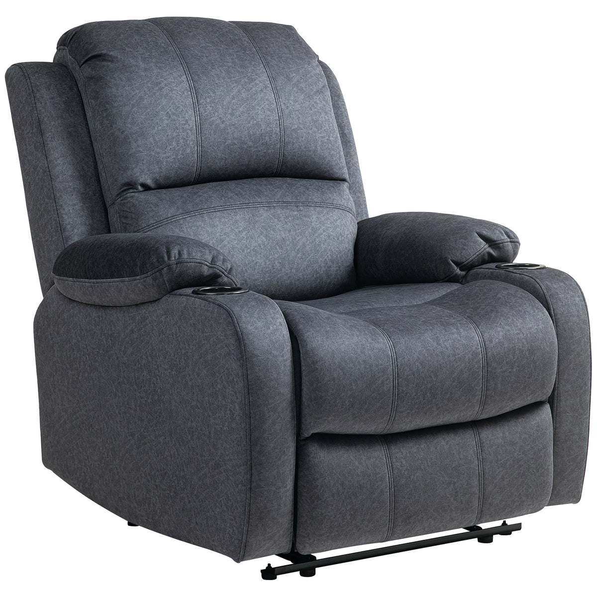 Microfibre Fabric Recliner Chair 87cm Wide With Footrest - Velmora