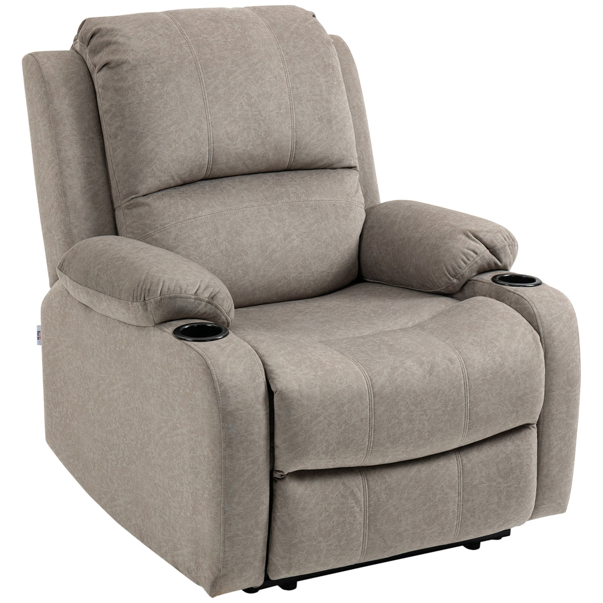 Microfibre Fabric Recliner Chair 87cm Wide With Footrest - Velmora