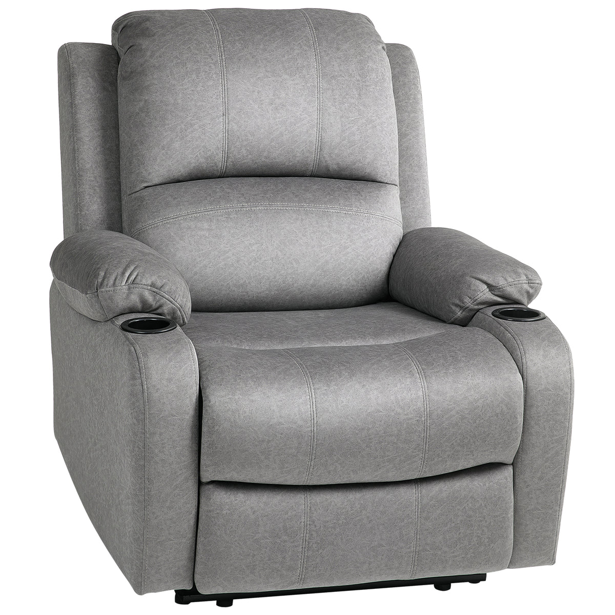 Microfibre Fabric Recliner Chair 87cm Wide With Footrest - Velmora