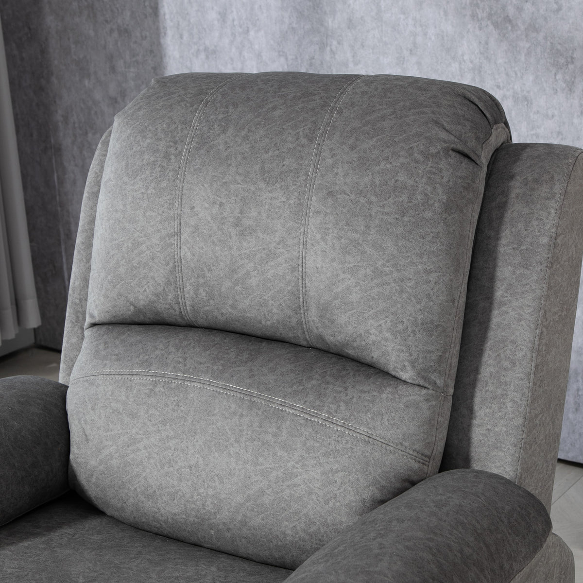 Microfibre Fabric Recliner Chair 87cm Wide With Footrest - Velmora