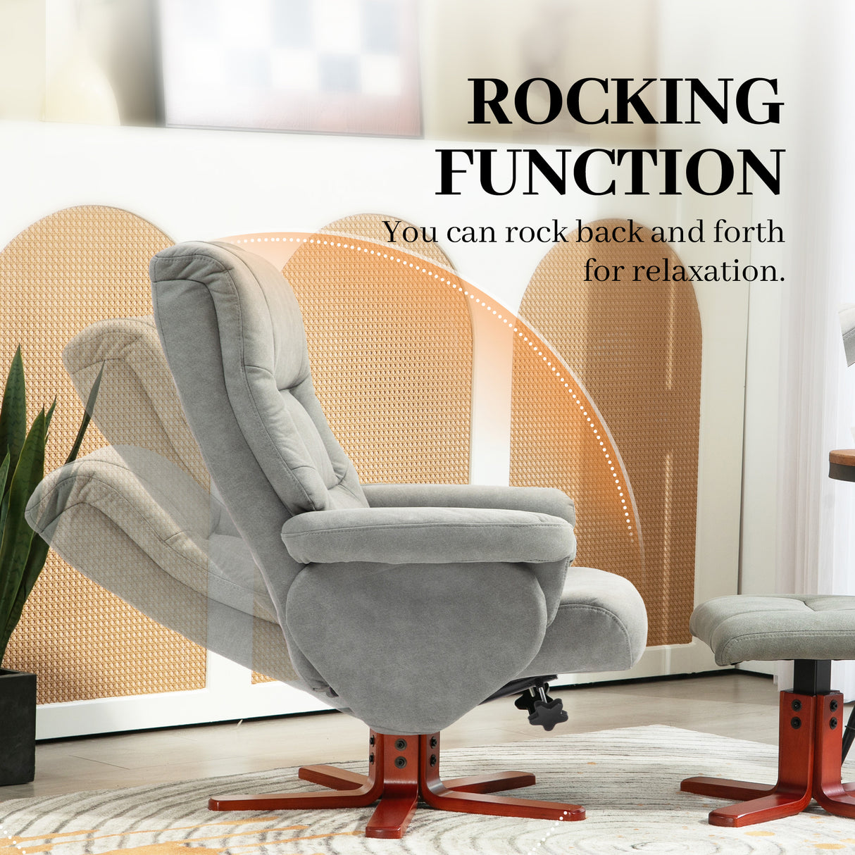 Microfibre Faux Leather Recliner Chair 79cm Wide With Footstool - Velmora