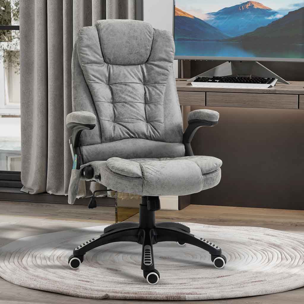 Microfibre Home And Office Chair 67cm Wide With Armrest - Velmora