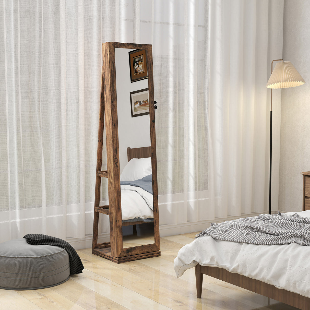 Mirrored Jewellery Storage Cabinet 38cm Wide - Velmora