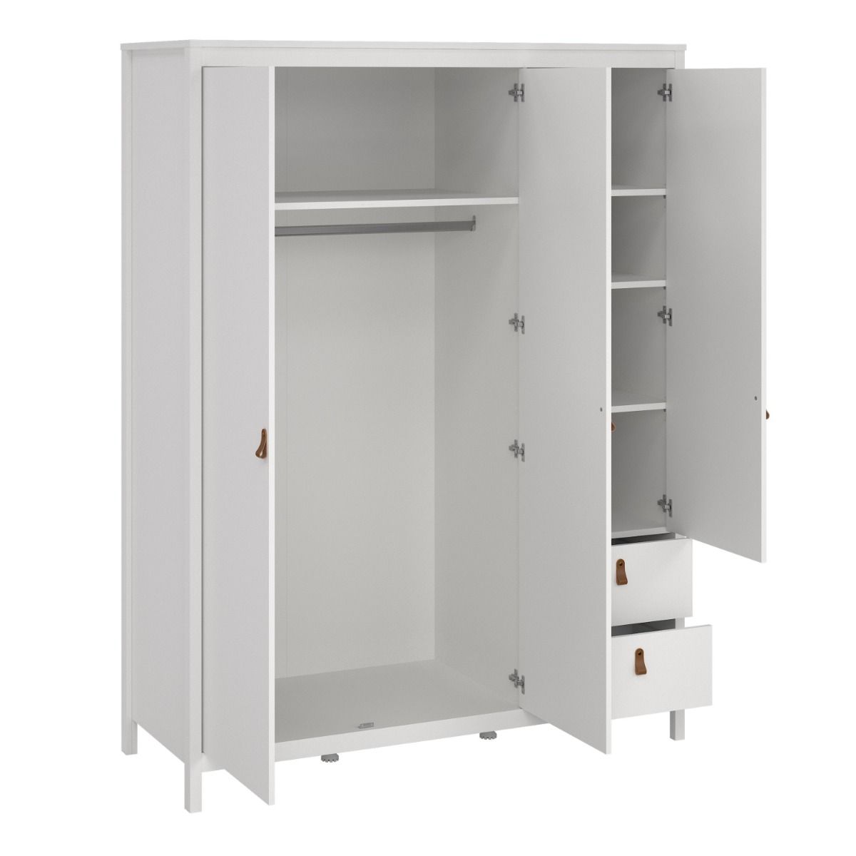 Mirrored Wardrobe With 3 Doors And 2 Drawers - Barcelona