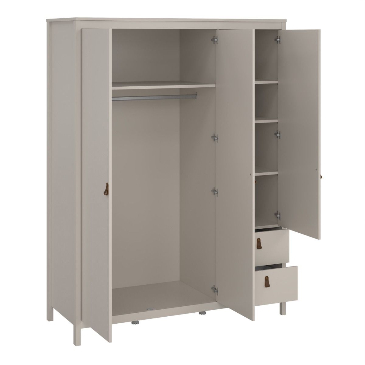 Mirrored Wardrobe With 3 Doors And 2 Drawers - Barcelona