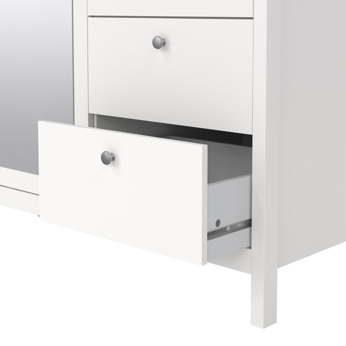 Mirrored Wardrobe With 3 Doors And 2 Drawers - Madrid