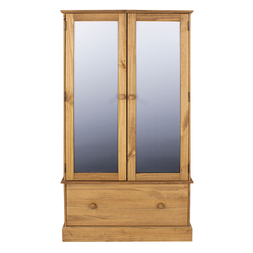 Mirrored Wardrobe With 2 Doors And 1 Drawer - Cotswold