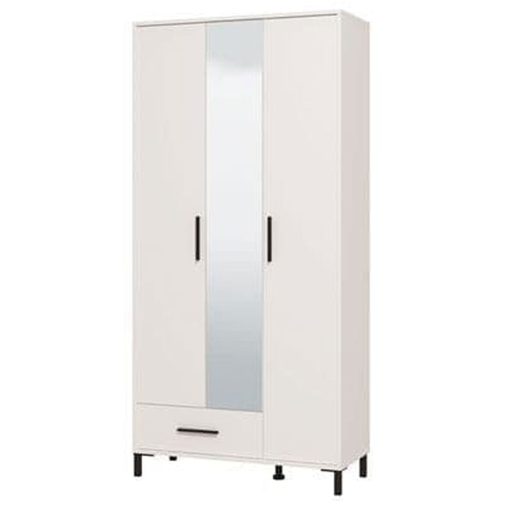 Mirrored Wardrobe With 3 Doors And 1 Drawer - Sanger
