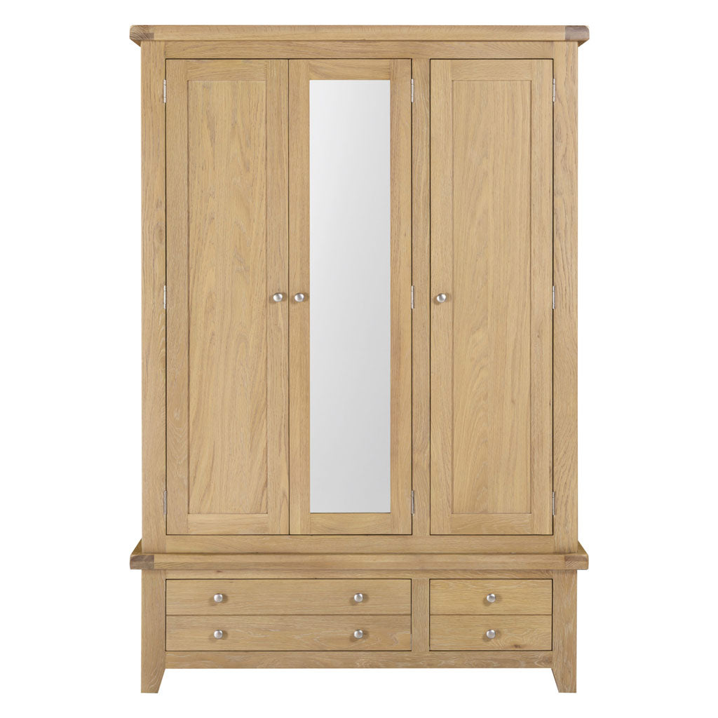 Mirrored Wardrobe With 3 Doors And 2 Drawers - Windsor